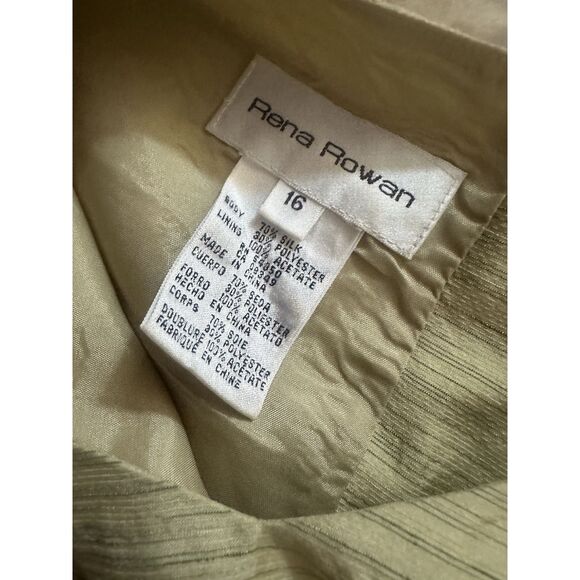 Rena Rowan 16 Vintage Silk Back Button Blouse Top Like Green - Picture 2 of 5